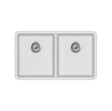 Viva 810×480× 230mm Matte White Double Bowl Granite Sink
