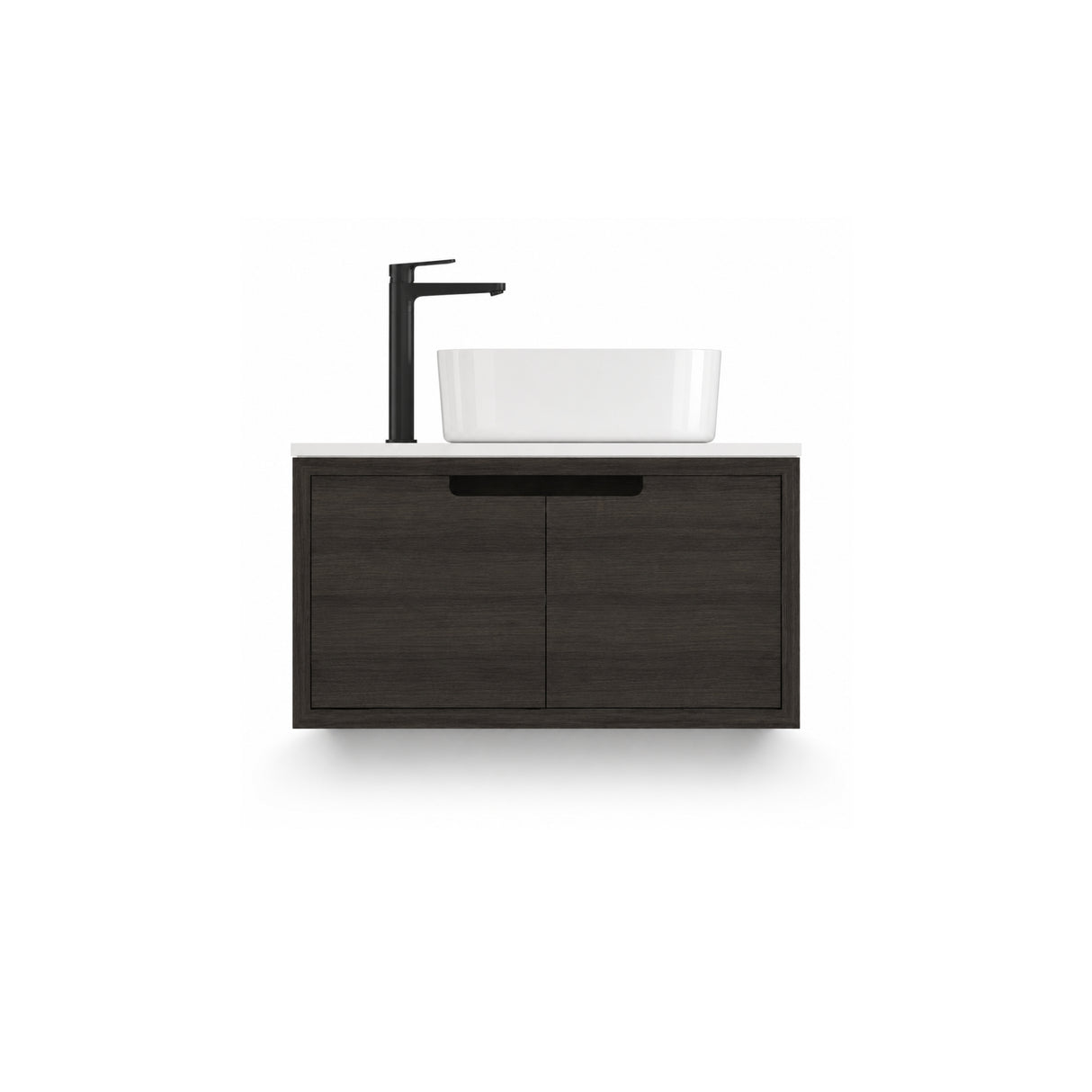 Kaia Wall Hung Vanity 750mm - Dark Oak