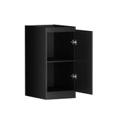 side view laundry cabinet open