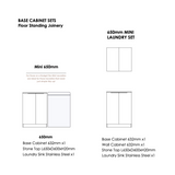 Layout using Laundry Base Cabinet set and Mini Laundry set in 650mm