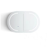Led Bondi in Sable Walnut Shaving Cabinet on a white background