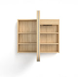 Woodland oak shaving cabinet with a mirror on a white background
