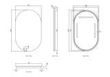 led noosa 1200x750 frameless mirror front and back view drawing