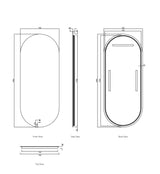 led noose 1800x750 frameless mirror front and back view drawing