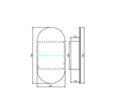 drawing of led 450mm shaving cabinet