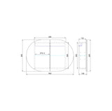 drawing of led 900mm shaving cabinet