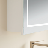 Close-up of a modern door handle on a glass door with a neutral background