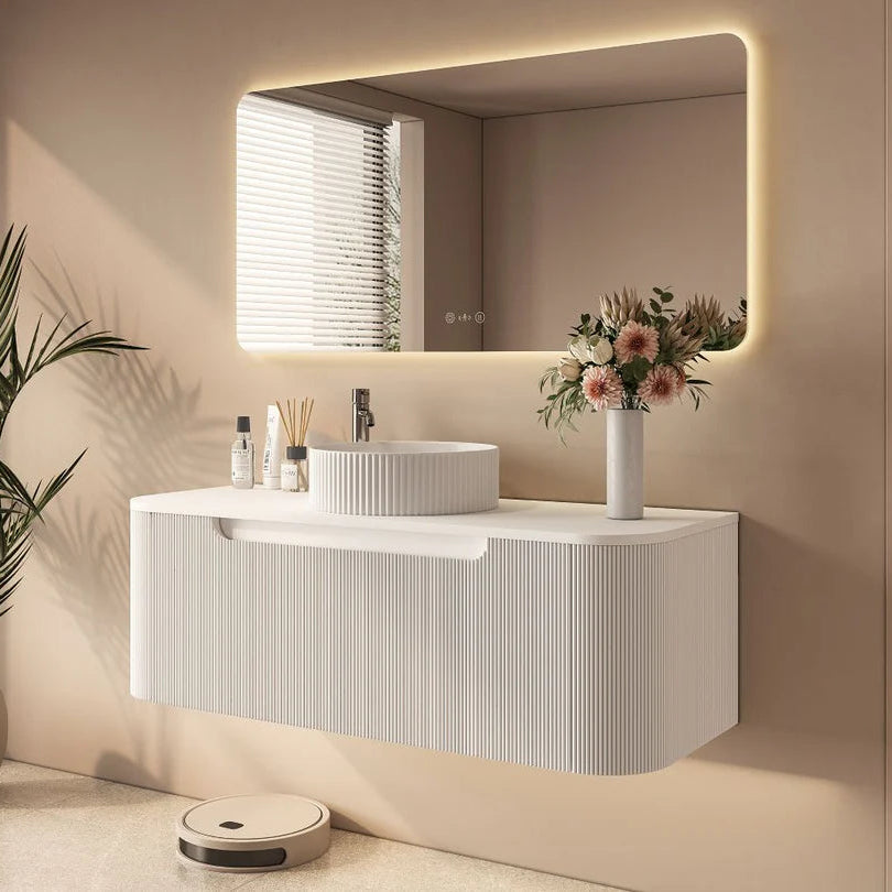 linley 1200mm white wall hung vanity side view