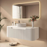 linley 1200mm white wall hung vanity side view