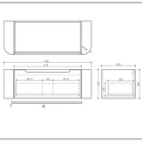 linley 1200mm white wall hung vanity drawing