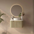 linley 750mm bur oak wall hung vanity front view