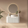 linley 900mm white wall hung vanity front view