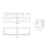 Lovina Tier 1800mm Harvest Oak Wall Hung Vanity - Fluted