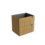 Wooden storage unit with two drawers on a white background
