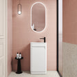 Mini Hartelle 470mm Matte White Floor Standing Vanity - Fluted front view