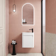 Mini Hartelle 470mm Matte White Wall Hung Vanity - Fluted front view