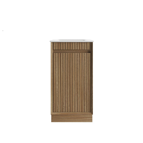 Mini Ravia 450mm Harvest Oak Floor Standing Vanity - Fluted