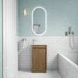 Mini Ravia 450mm Harvest Oak Floor Standing Vanity - Fluted front view