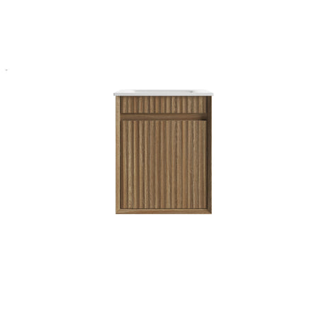 Mini Ravia 450mm Harvest Oak Wall Hung Vanity - Fluted