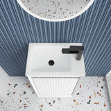 Mini Ravia 450mm Matte White Floor Standing Vanity - Fluted top view