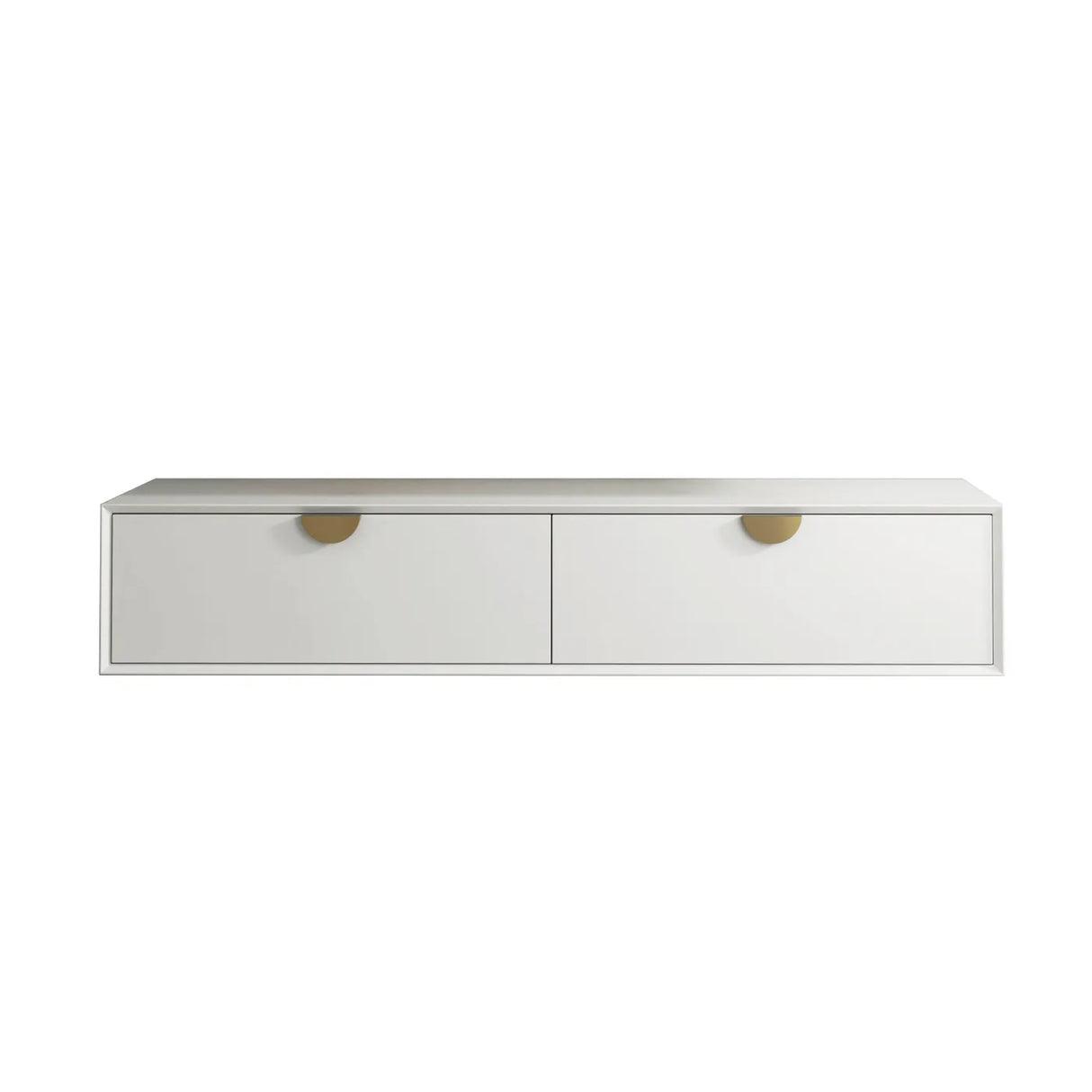 white wall hung cabinet on a white background