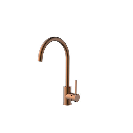 Bronze kitchen faucet on a white background