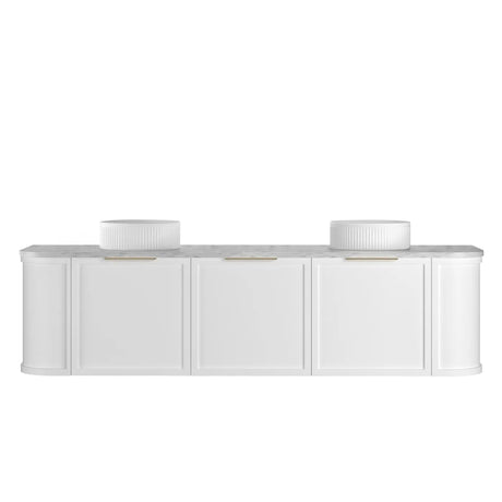 Hampshire 1800mm White Wall Hung Vanity - Curve