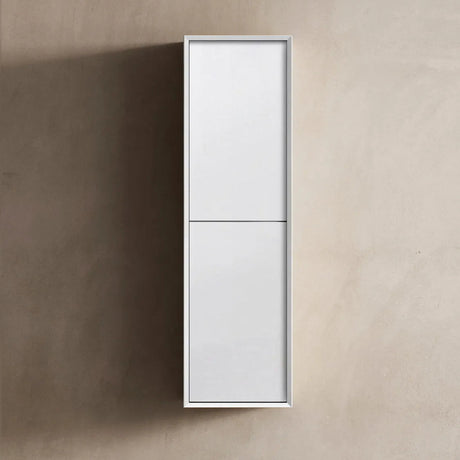 White cabinet on a beige wall
