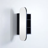 side view of olivia matte black 400mm shaving cabinet