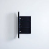 open olivia black 400mm shaving cabinet in grey wall