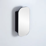 side view of olivia matte black shaving cabinet