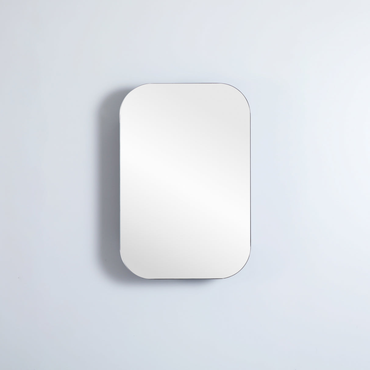 front view of olivia matte black 600mm shaving cabinet