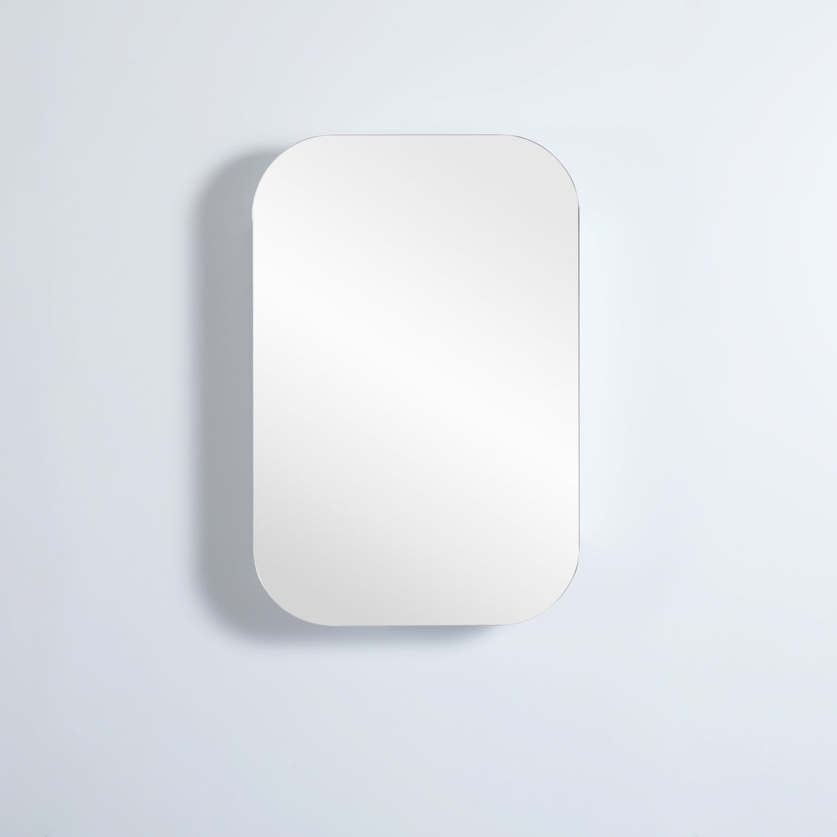 front view olivia matte white 600 shaving cabinet in grey background