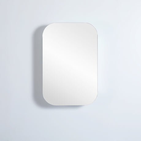 front view olivia matte white 600 shaving cabinet in grey background