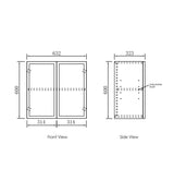 open Hampshire Laundry 630 Black Wall Cabinet drawing