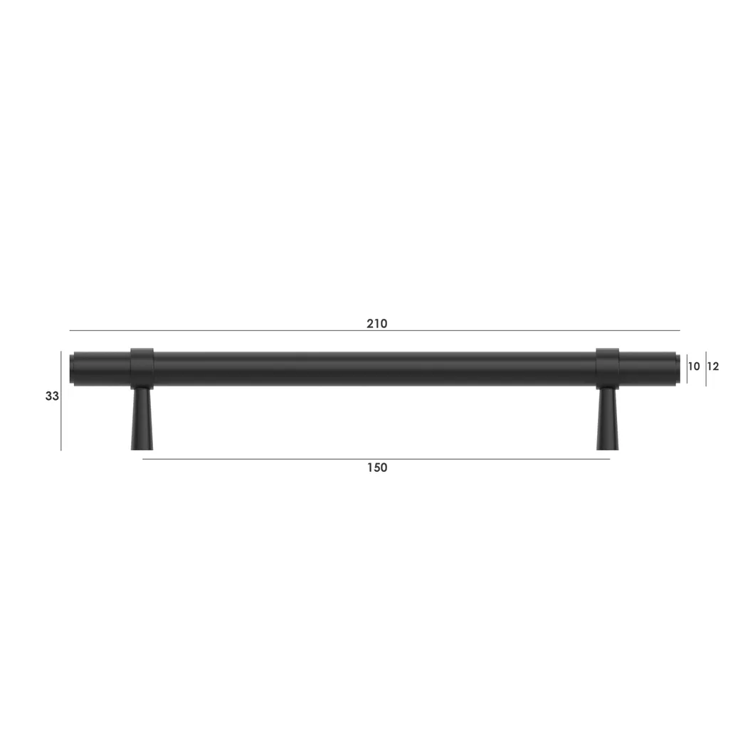 Astor Matte Black Handle 210mm measurement details