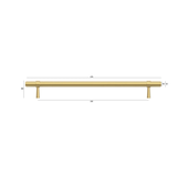 Astor Brushed Brass Handle 270mm measurement details