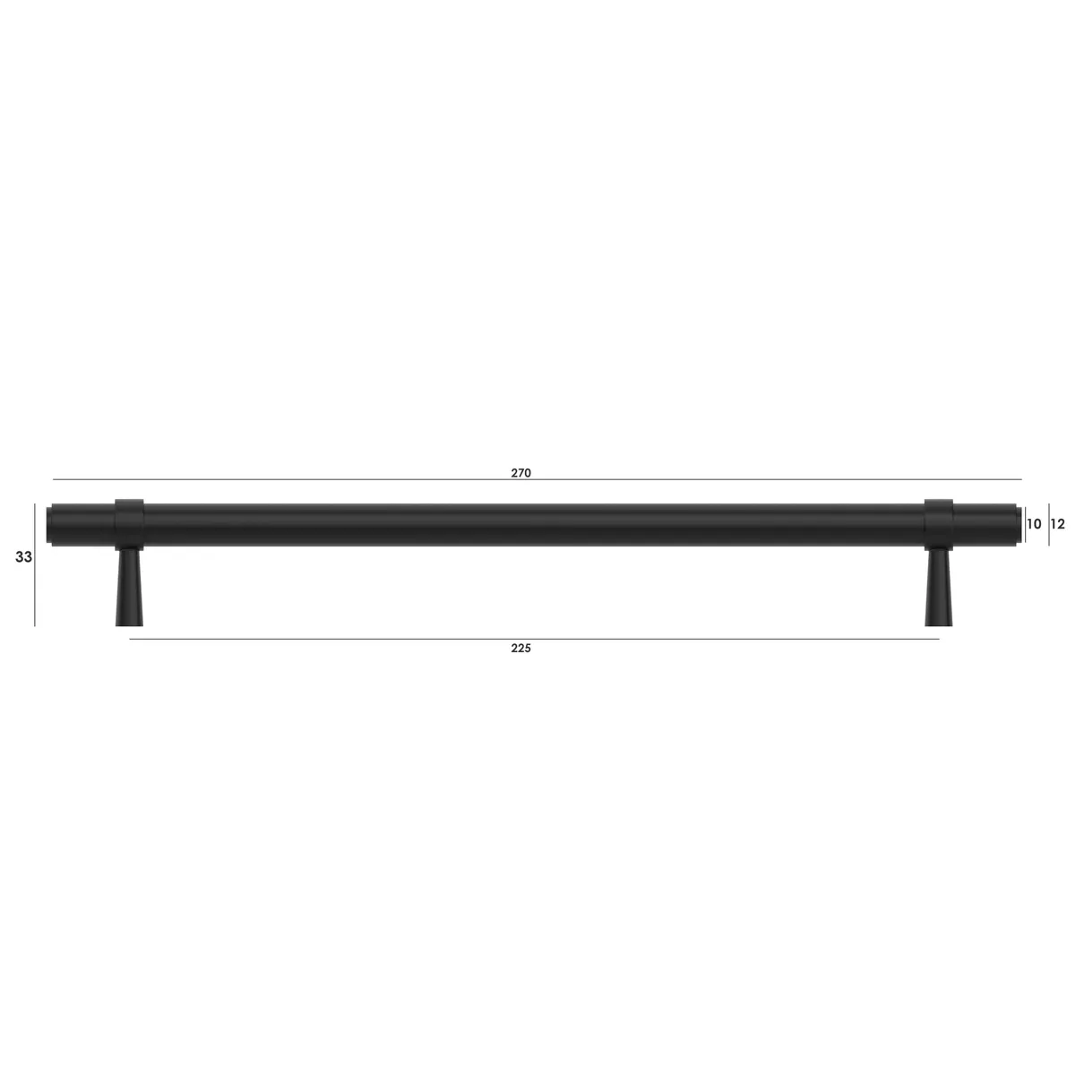 Astor Matte Black Handle 270mm measurement details