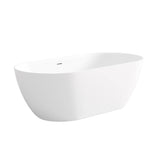 Attica Manolo 1530mm Matte White Bath with Overflow side view