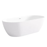 Attica Manolo 1700mm Gloss White Bath with Overflow side view