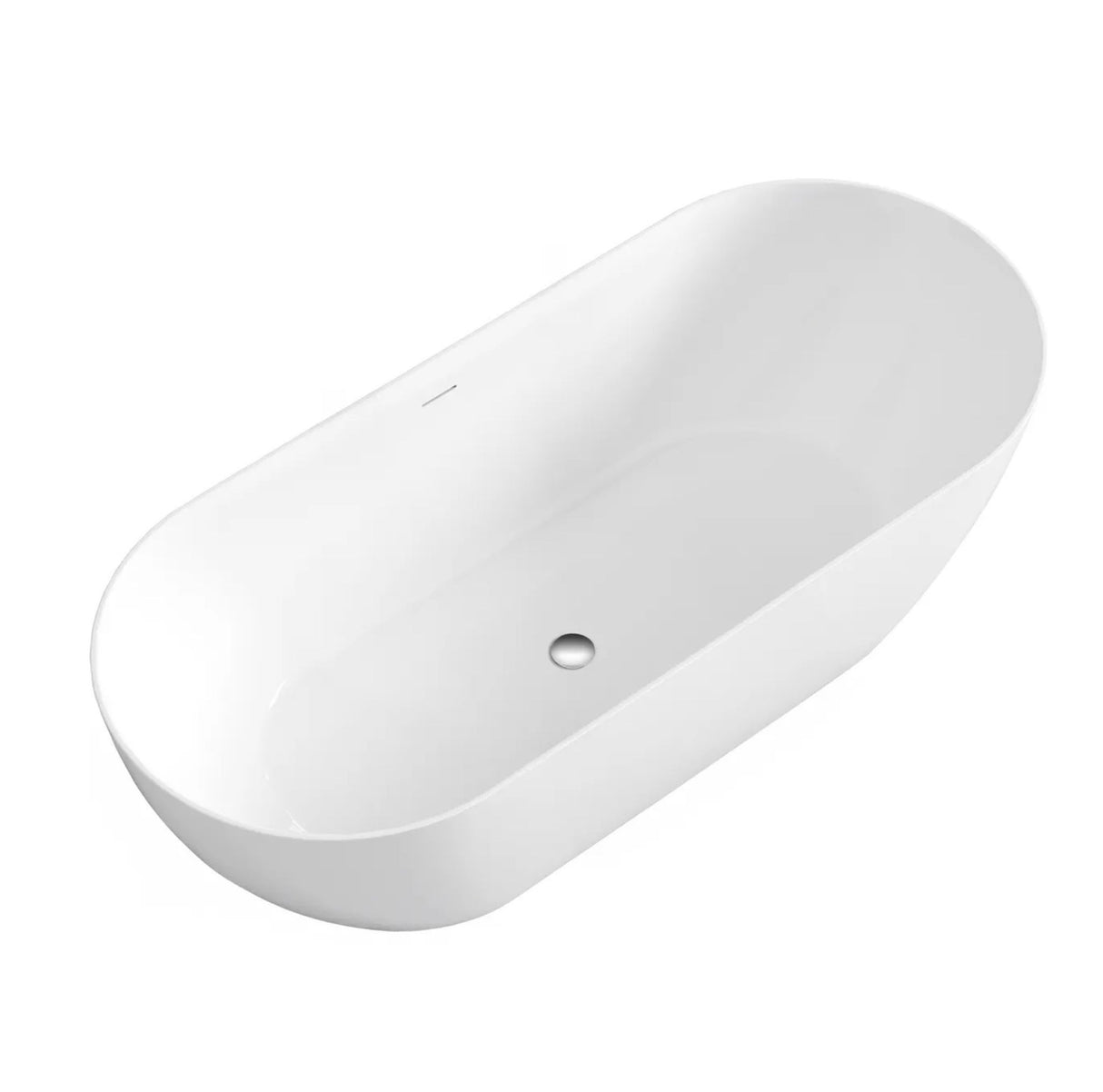 Attica Manolo 1700mm Gloss White Bath with Overflow top view