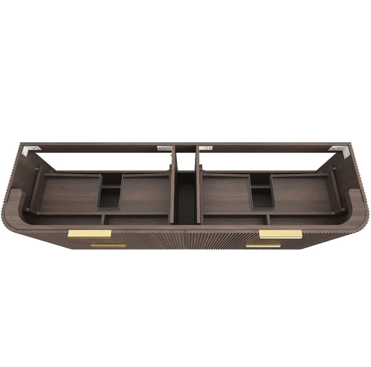 Brown car tray organizer with compartments on a white background