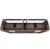 Brown car tray organizer with compartments on a white background