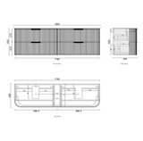 Technical drawing of a storage unit with dimensions