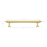 Heirloom Brushed Brass Handle 140mm measurement details