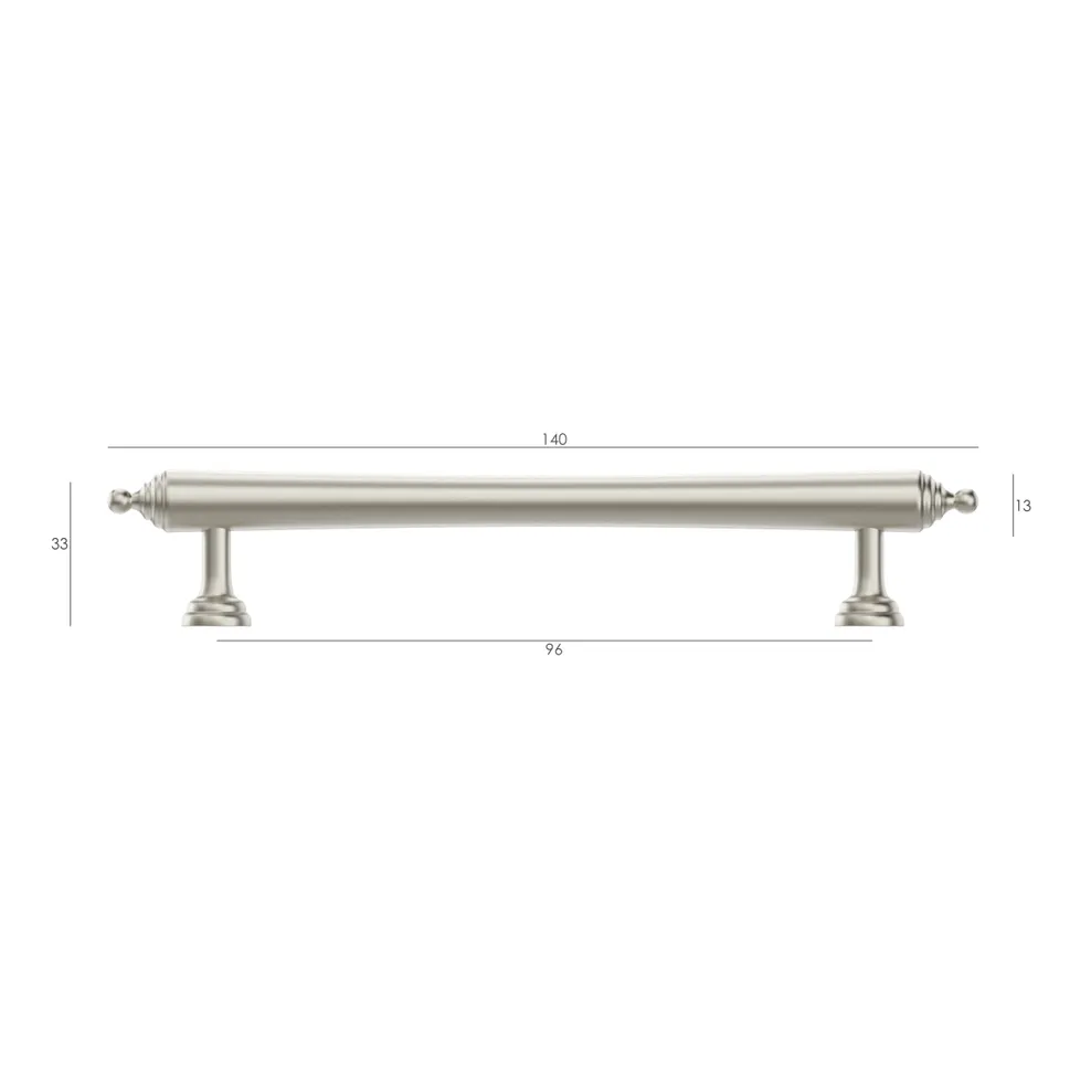Heirloom Brushed Nickel Handle 140 mm measurement details