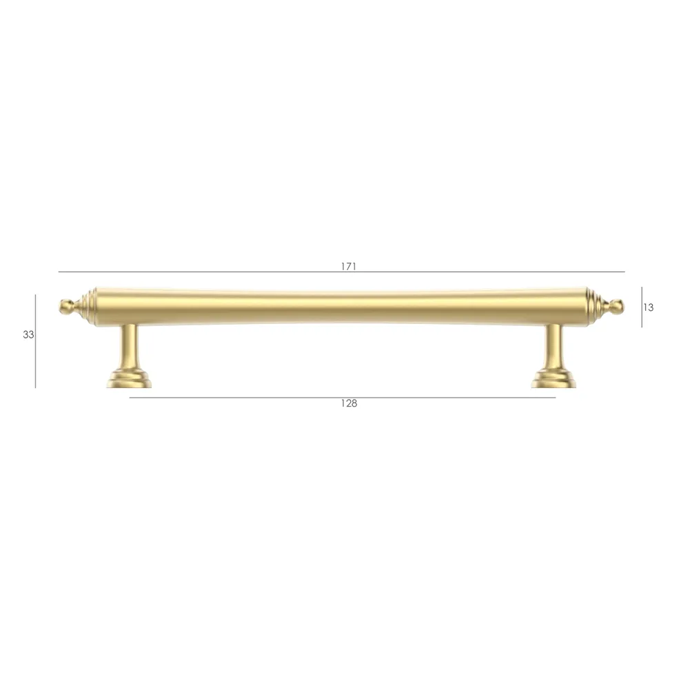 Heirloom Brushed Brass Handle 171mm measurement details