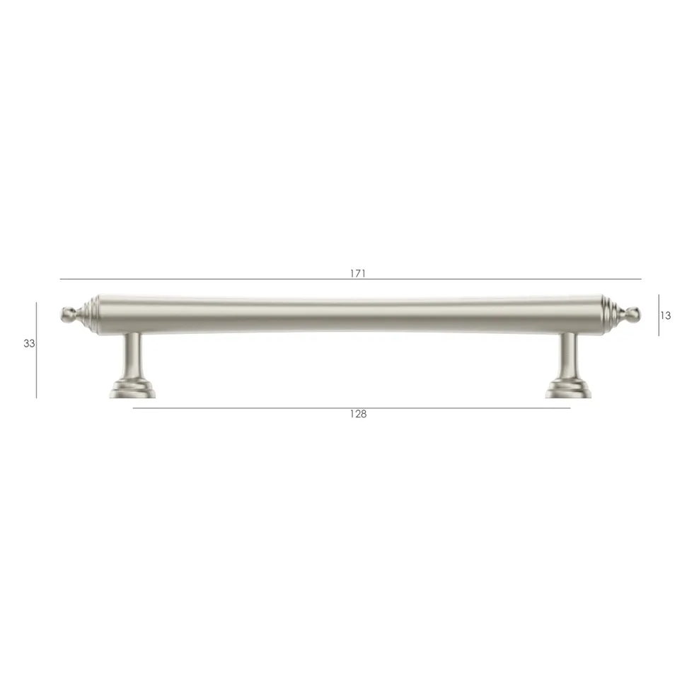 Heirloom Brushed Nickel Handle 171 mm measurement details