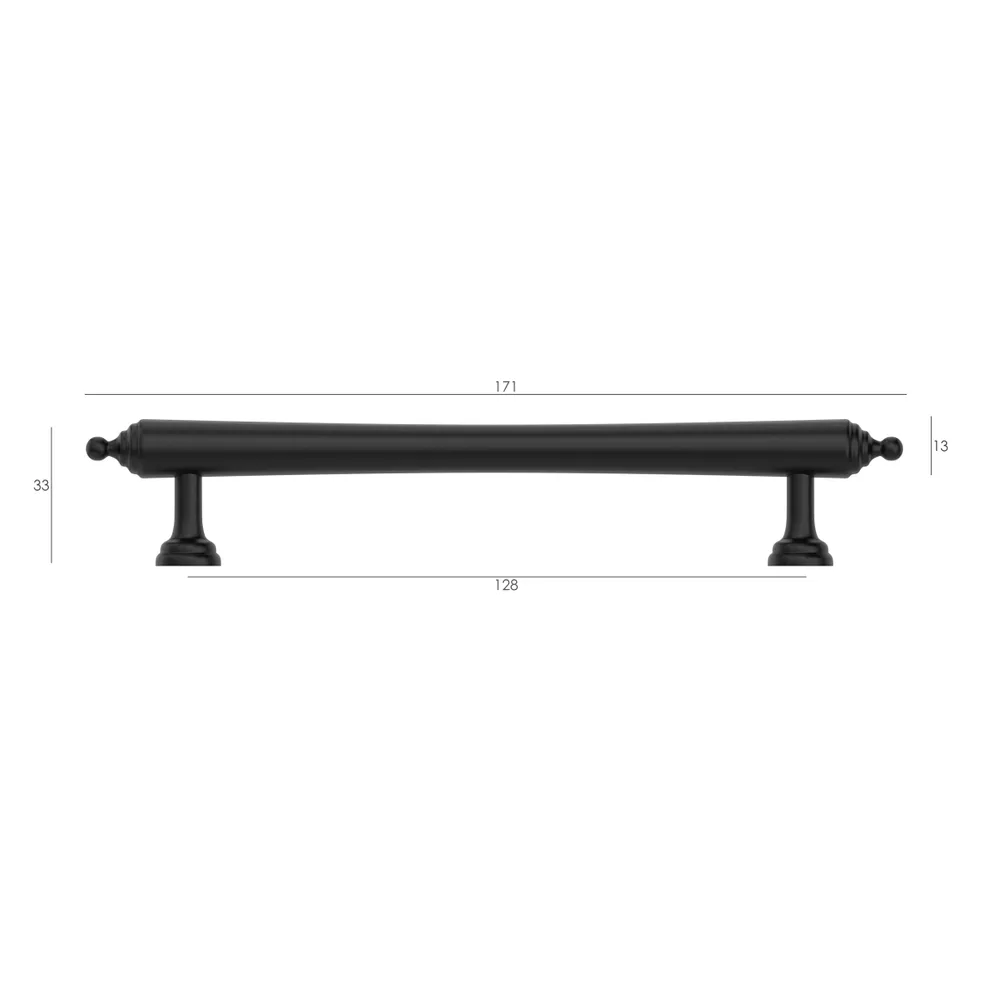 Heirloom Matte Black Handle with 171mm measurement details