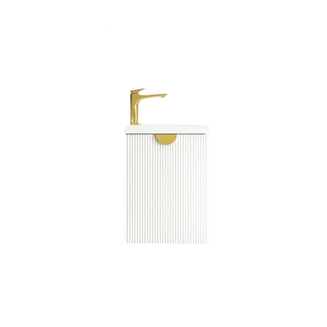 Mini Ensuite Vanity 400mm Matte White Fluted Vanity